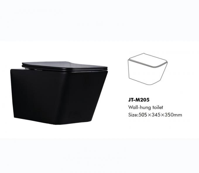 Commercial Tankless Wall Hung Toilet Ada 450mm 500mm Black Silent Seat