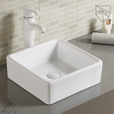 Square Porcelain Sink Small Decal Bathroom Wash White Hand Basin