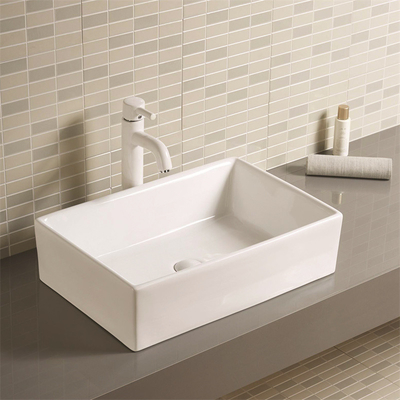 Smooth Counter Top Bathroom Sink Exquisite And Strong Ceramics Rectangular Wash Basin Design