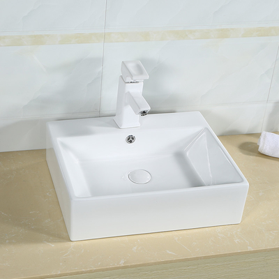 Integrated Square Counter Top Bathroom Sink 50cm Hand Wash Basin Anti Acid