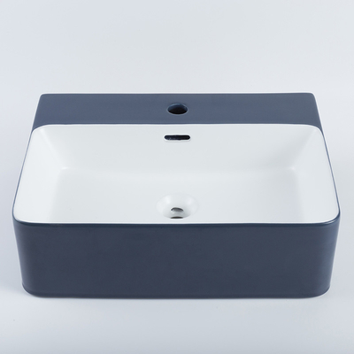 Easy Maintain Rectangular Vessel Sink With Overflow Ceramic Basin Price For Hotel