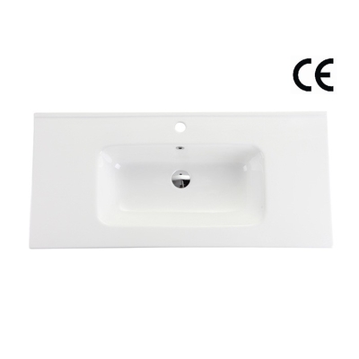 Flat Vessel Ceramic Vanity Sink 760MM Modern Bathroom Single Hole