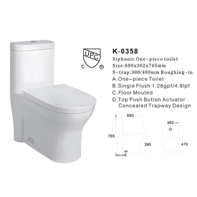 S Trap Seamless Bathroom Toilets Bowl With Ada Height Design