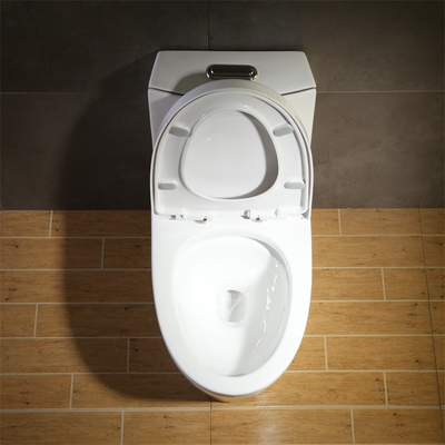 Top Flush Button Compact Elongated Toilet Siphonic Dual Flushing System