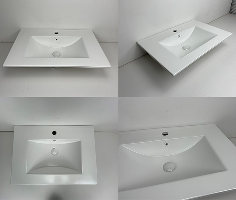 Non Porous Finish Ceramic Bathroom Vanity Sink Scratch Resistant