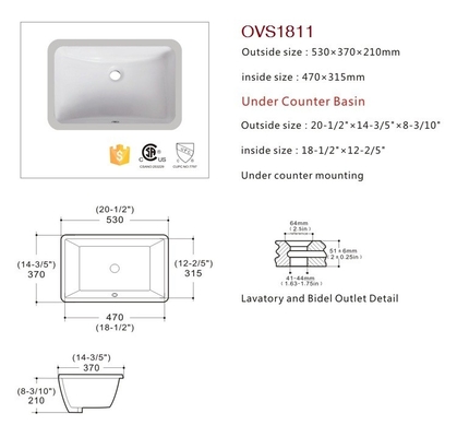 Sleek Lines And Soft Curves Wholesale Undermount Ceramic Basin Sink