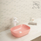 Solid Counter Top Bathroom Sink White Matt Glaze Color Ensure Smooth Surface