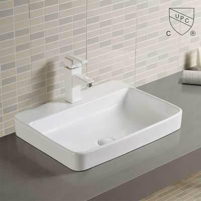 Overflow Counter Top Bathroom Sink 600 X 500 Rectangular Bowl European