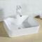 Porcelain Above Counter Top Bathroom Sink 600mm Wide White Rectangle