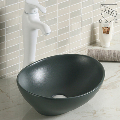 Creative White Ivory Color vessel oval Bathroom porcelain Sink Minimal wash Basin