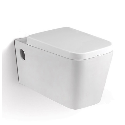 Compact Rimless Wall Hung Toilet With Soft Close Seat Ceramic Water Closet