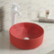 Smooth Counter Top Bathroom Sink Low Water Splashing Red Wash Basin