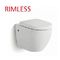 One Piece European Wall Hung Toilet Back To Wall Round Comfort Height Hotel