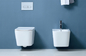 Back To Wall One Piece Toilet Bowl Wall Hung Toilet Tankless Black Square