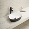 Polished Surface Counter Top Bathroom Sink White And Black Color Triangle Surface