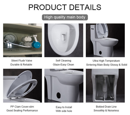 American Standard One Piece Concealed Trapway Toilets Round 0.8GPF