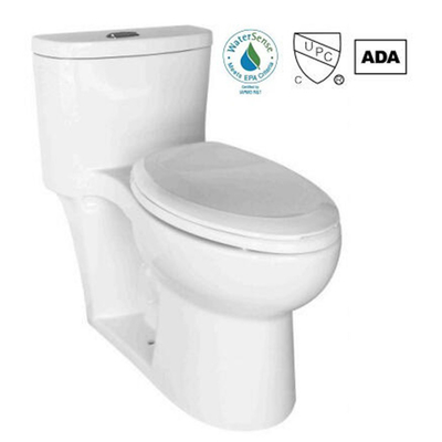 Porcelain American Standard Single Piece Toilet Bowl White Wc 1.28GPF