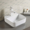 Porcelain White Square Vessel Bathroom Sink Countertop Smooth 385X385X140MM