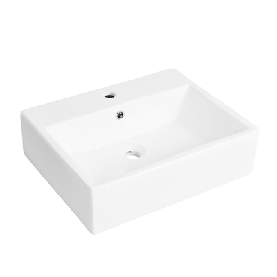 Porcelain Above Countertop Mounted Bathroom Sink 400mm Wide Handcraft