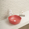 Smooth Lines Round Wash Basin Countertop Single Hole Curved Corners Vessel Sink