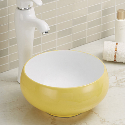 Oval Above Counter Basin Handmade Ceramic Sinks Sanitary Basin Bathroom