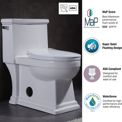 4.8l American Standard Right Height Elongated Toilet One Piece Floor Mounted