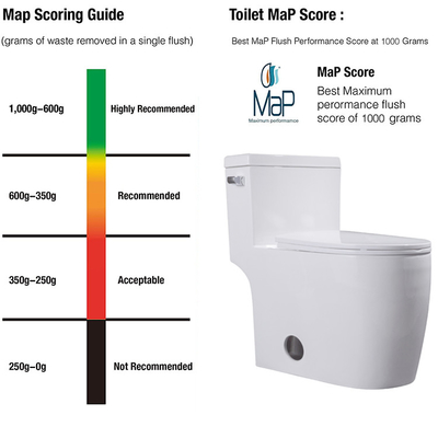 American Standard One Piece Concealed Trapway Toilets Round 0.8GPF