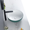 Polished Surface Counter Top Bathroom Sink Smooth Easily Maintain Round Ceramic Basin