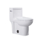 Modern One Piece Skirted Toilet Round Seat White Elongated Comfort Height