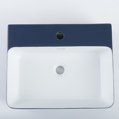 Easy Maintain Rectangular Vessel Sink With Overflow Ceramic Basin Price For Hotel