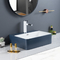 Easy Install Counter Top Bathroom Sink Polished Surface Blue Rectangular Hand Basin