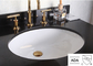White Modern Ada Bathroom Sinks Undermount Trough Oval Ceramic 15 Inch