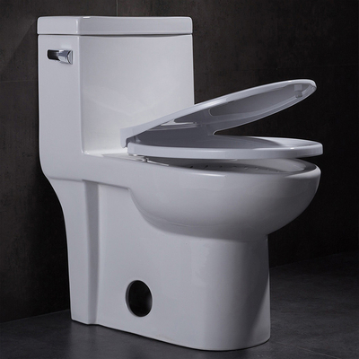 Dual Flush Elongated One Piece Toilet With Soft Closing Seat 1.28gpf/4.8lpf