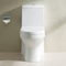White Bathrooms Toilets Single Flush Elongated Skirted One Piece Toilet Bowl Syphon